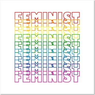 Proud To Be A Feminist Rainbow LGBT Letters Posters and Art